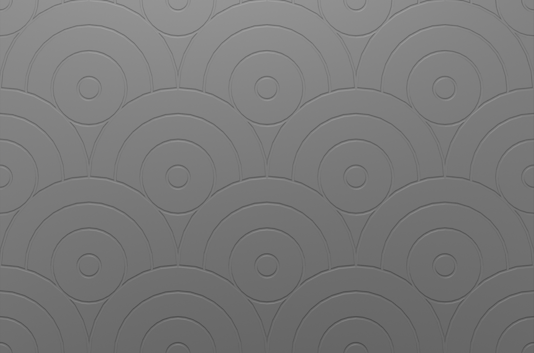 Overlapping circles formliner pattern cast in concrete