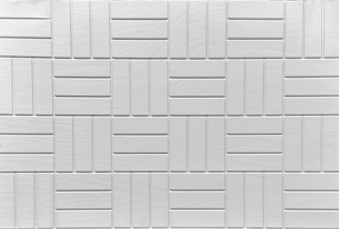 Basketweave modular formliner pattern cast in concrete